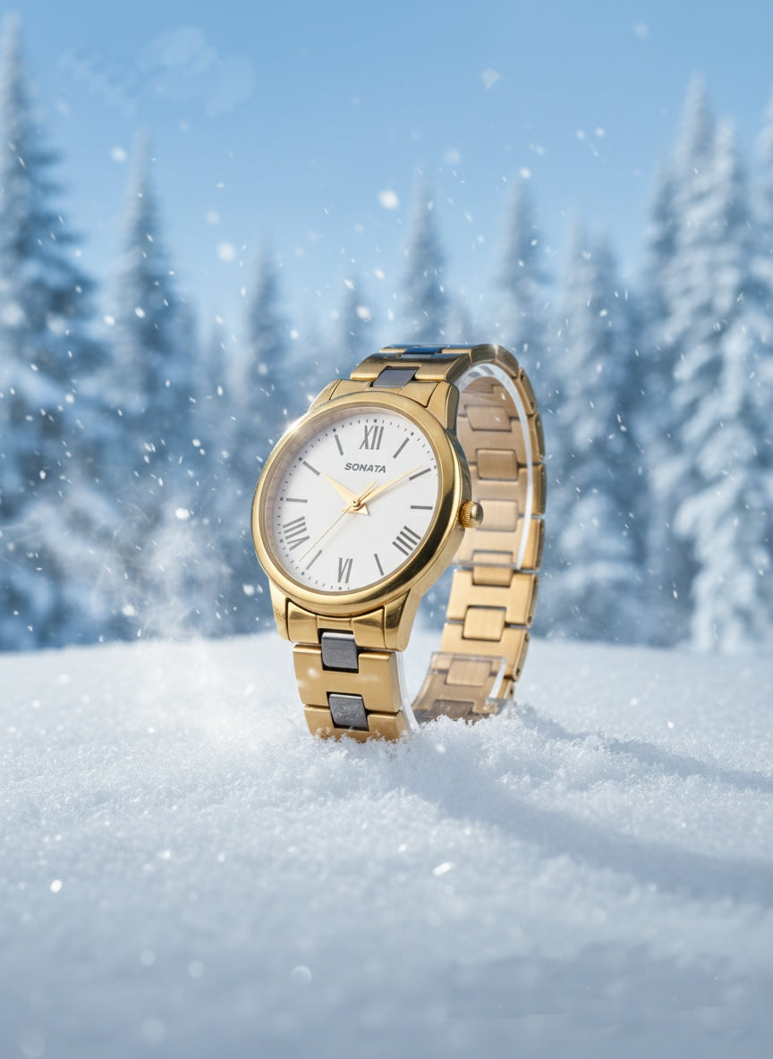 Sonata DualTone Elegance Women's Analog Watch
(Gold + Silver)