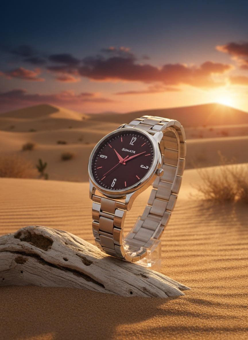 Sonata Silver Charm Analog Watch - Elegance in Every Tick.