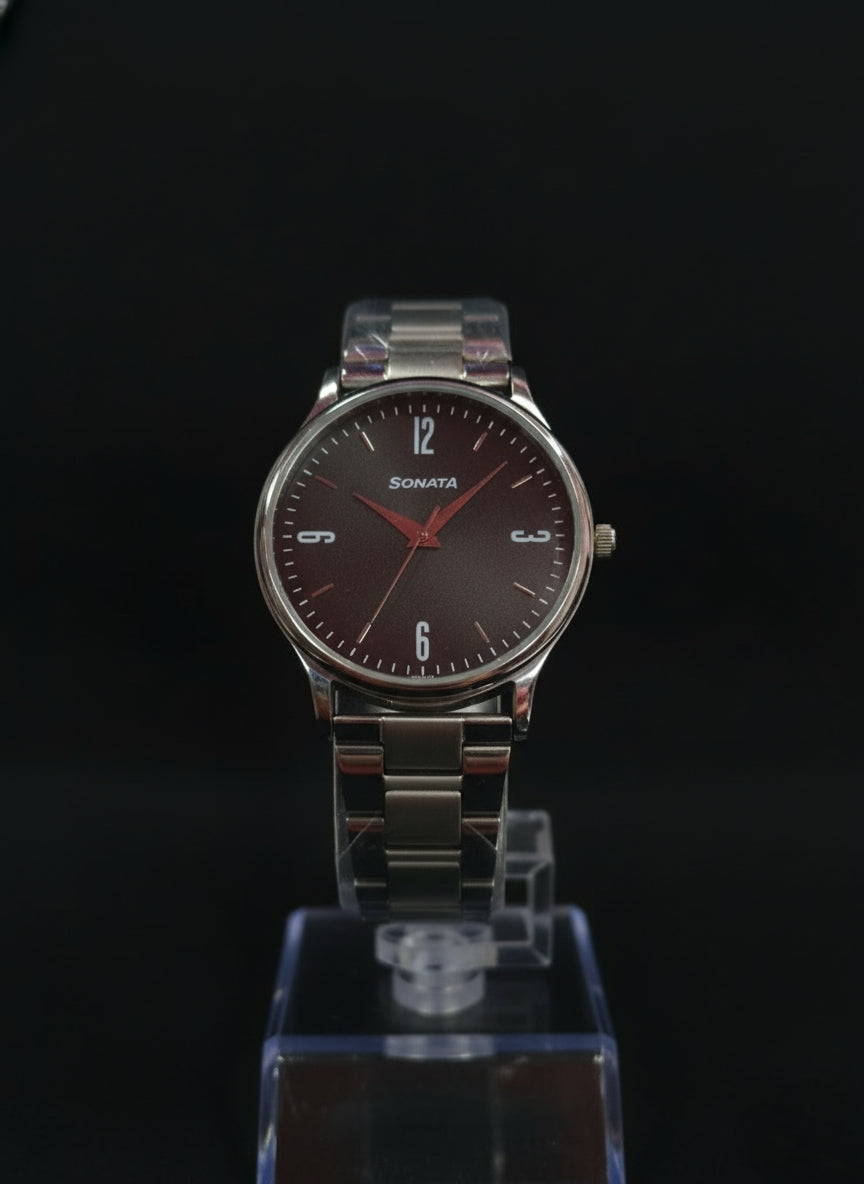 Sonata Silver Charm Analog Watch - Elegance in Every Tick.