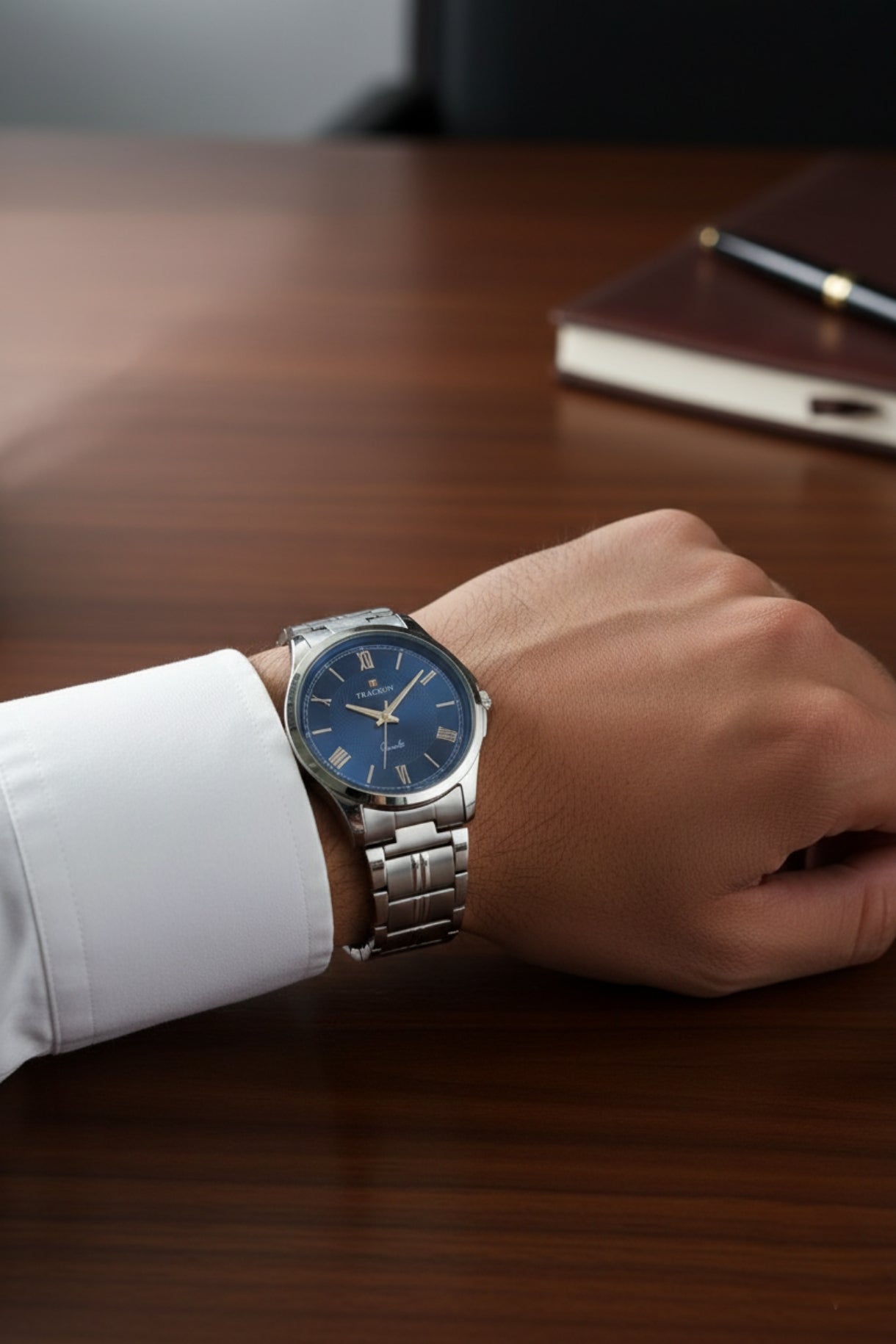 Trackon Silver Edge Watch - Sleek. Sharp. Stylish.