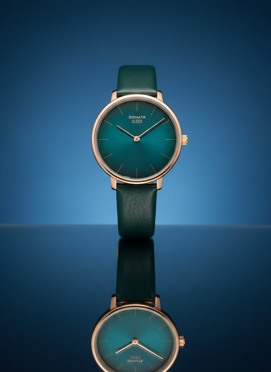 Sonata Sleek Edge Women's Minimal Analog Watch