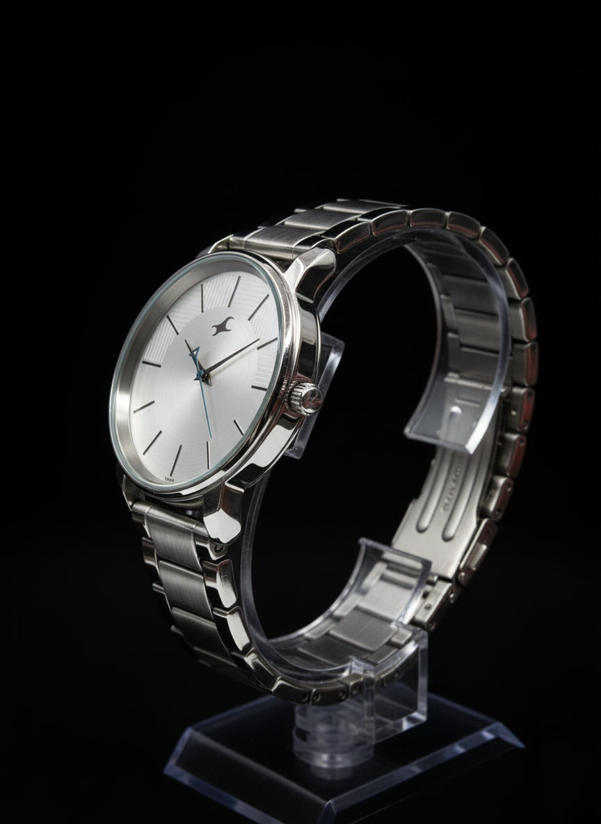 Fastrack Silver Edge Analog Watch - Sleek Stainless Steel Style for Everyday Wear