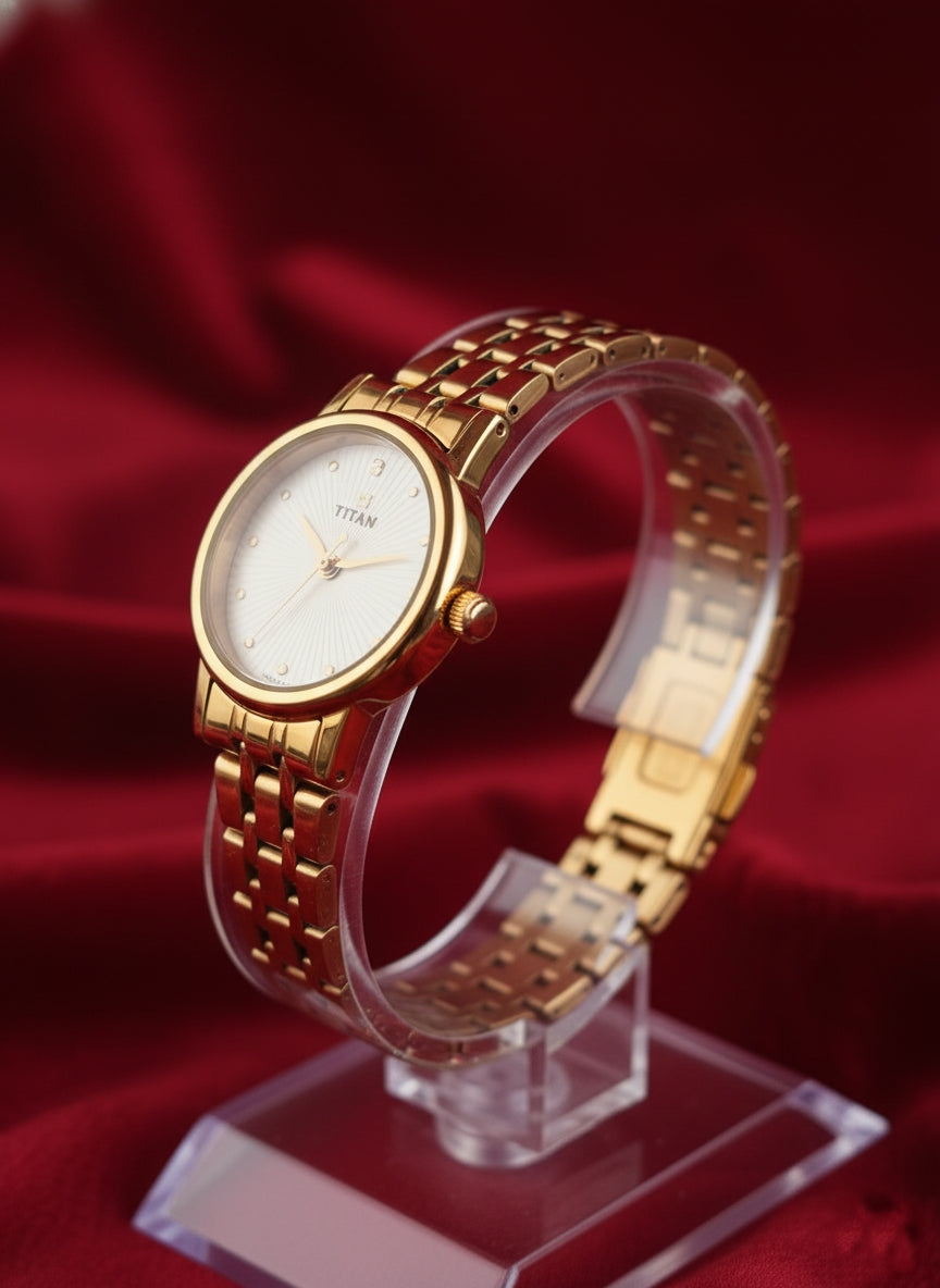 Sonata Elegance Gold Women's Analog Watch - Timeless Style with Grace.