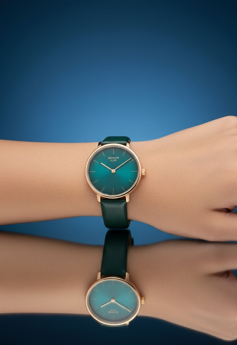 Sonata Sleek Edge Women's Minimal Analog Watch