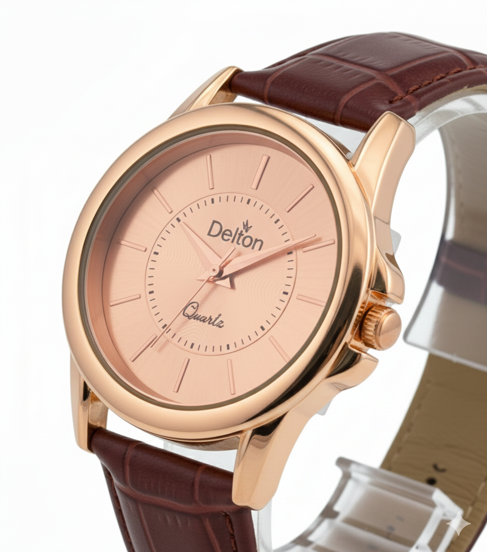 The Delton Royal Golden Watch brings a luxurious shine to your everyday style