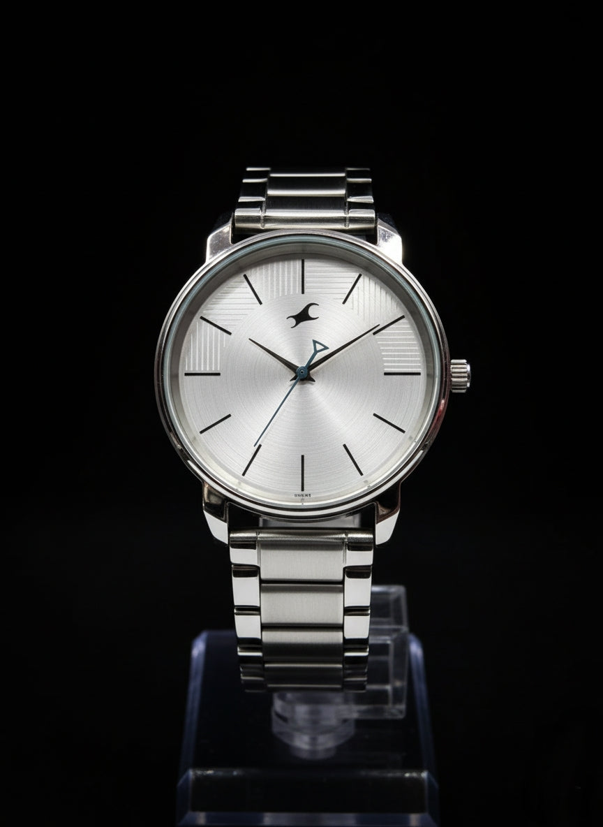 Fastrack Silver Edge Analog Watch - Sleek Stainless Steel Style for Everyday Wear