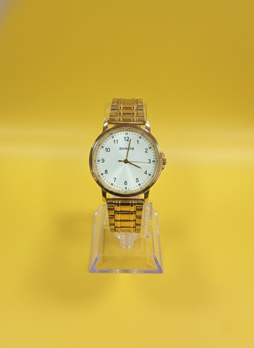 Elegant Golden Sonata Analog Watch - Timeless Luxury for Every Occasion.