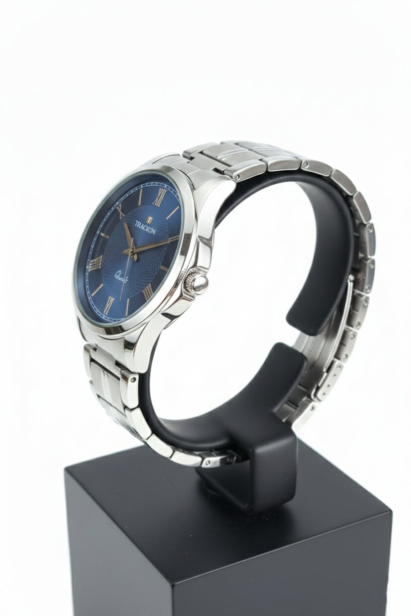 Trackon Silver Edge Watch - Sleek. Sharp. Stylish.