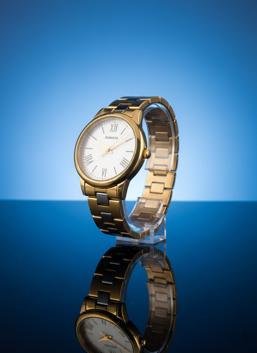 Sonata DualTone Elegance Women's Analog Watch
(Gold + Silver)