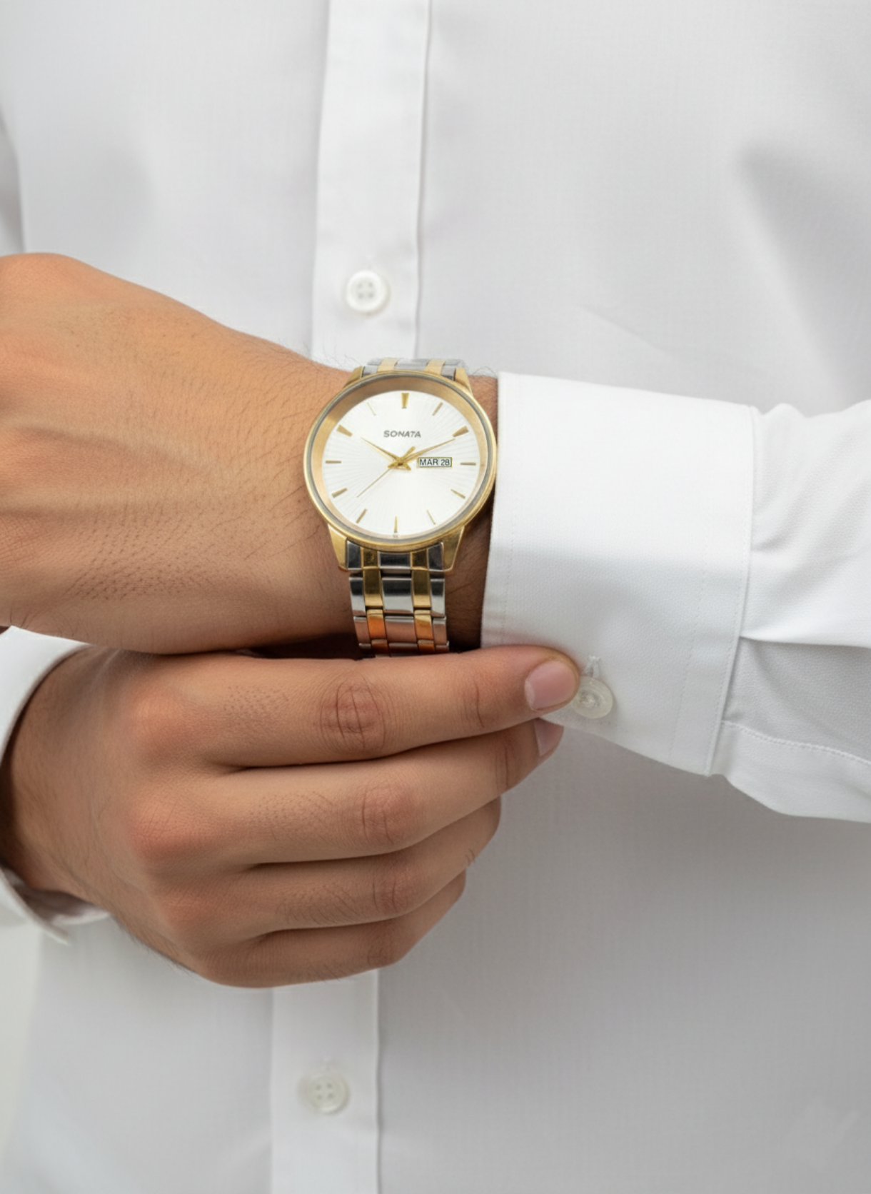 Sonata Golden Men's Analog Watch - Royal Look, Classic Elegance