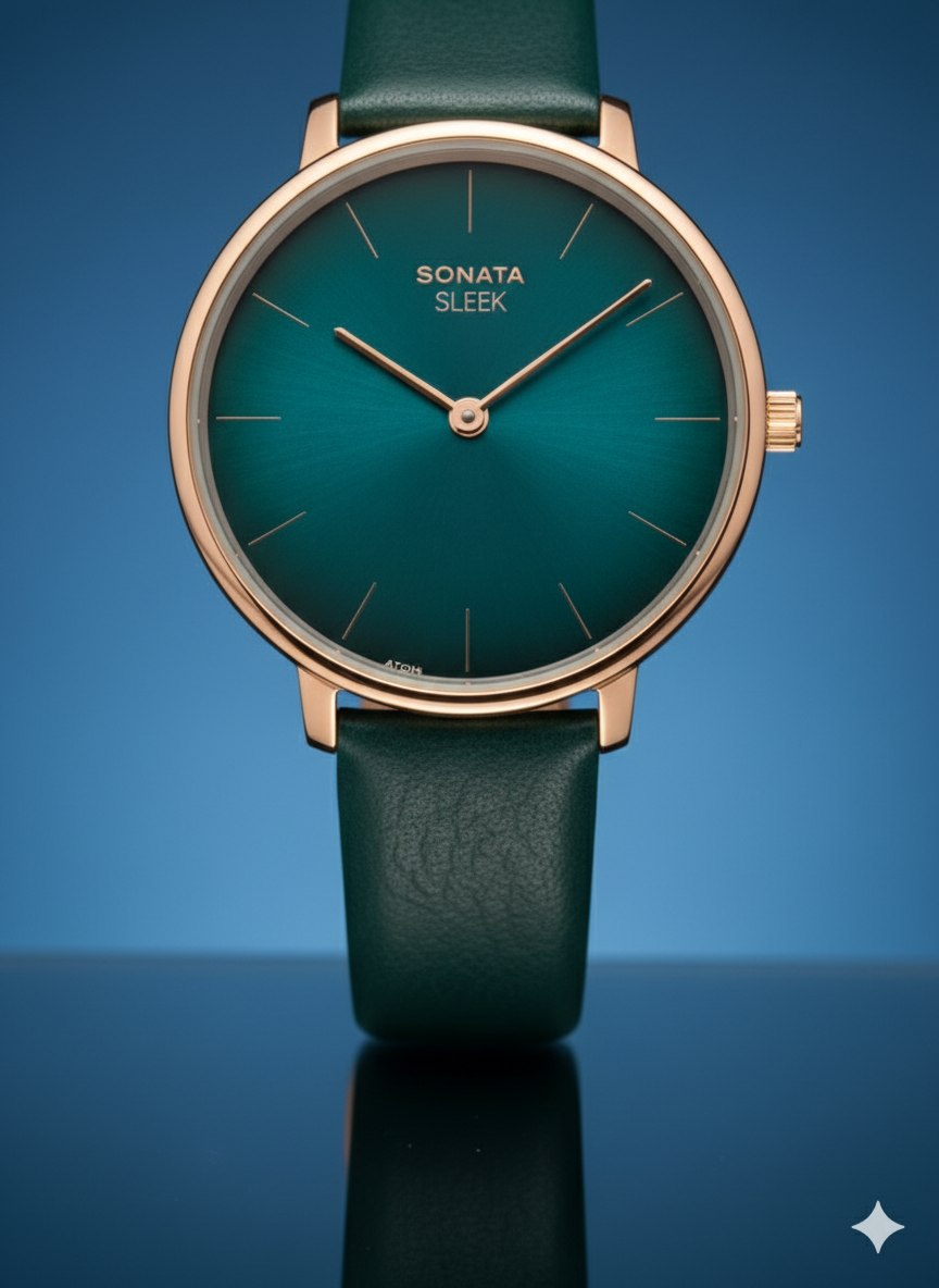 Sonata Sleek Edge Women's Minimal Analog Watch