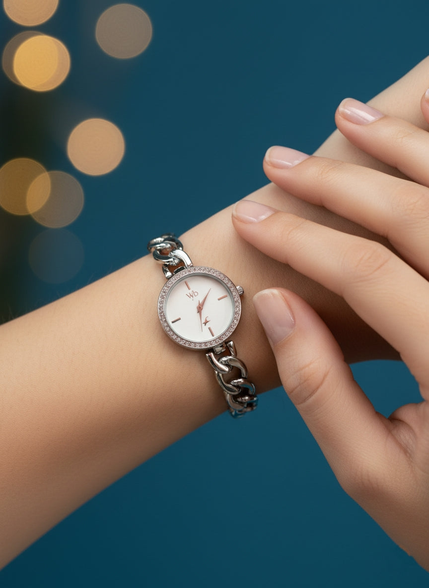 Fastrack Silver Elegance Women's Watch - Chic Stainless Steel Style