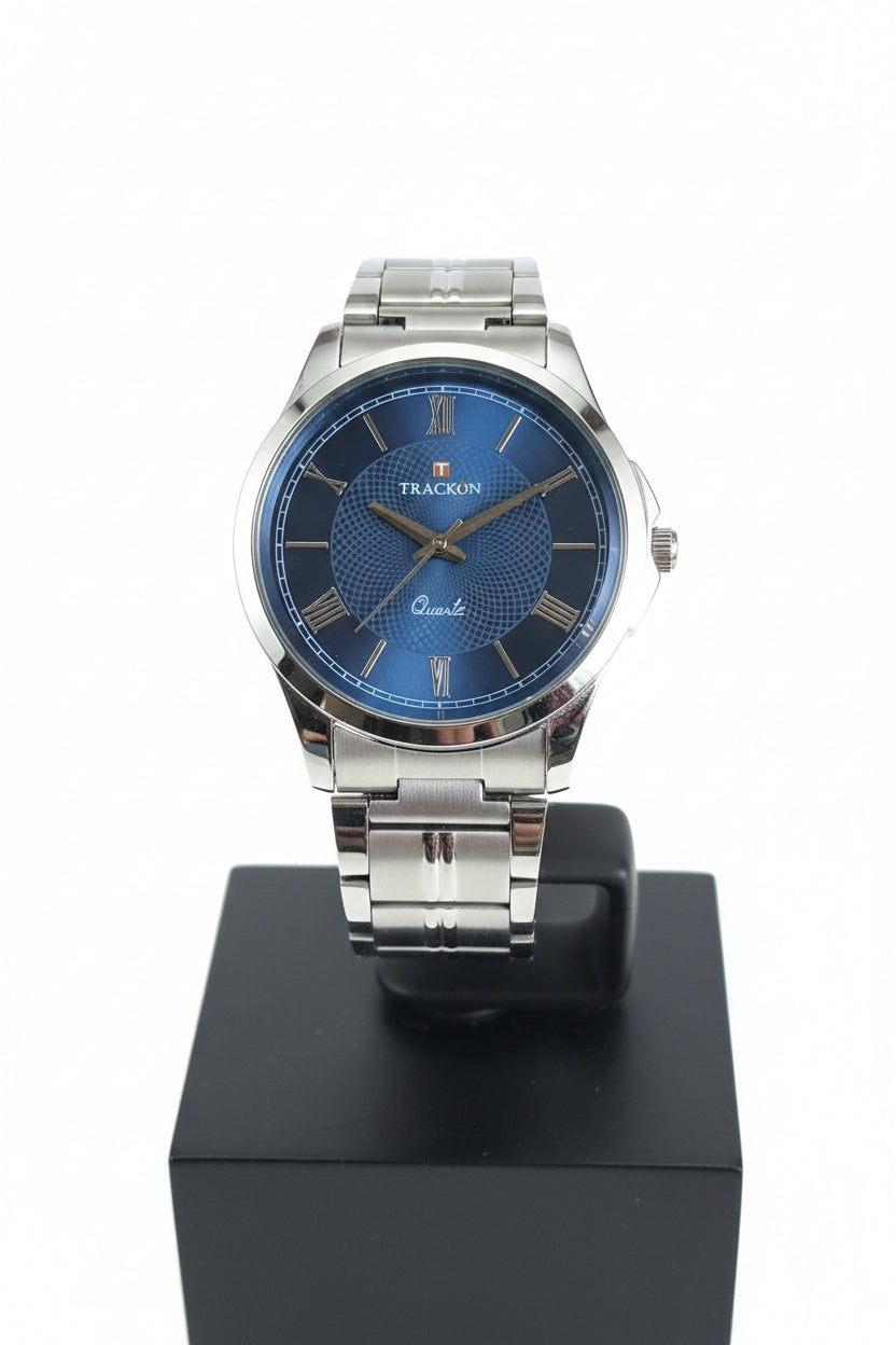 Trackon Silver Edge Watch - Sleek. Sharp. Stylish.