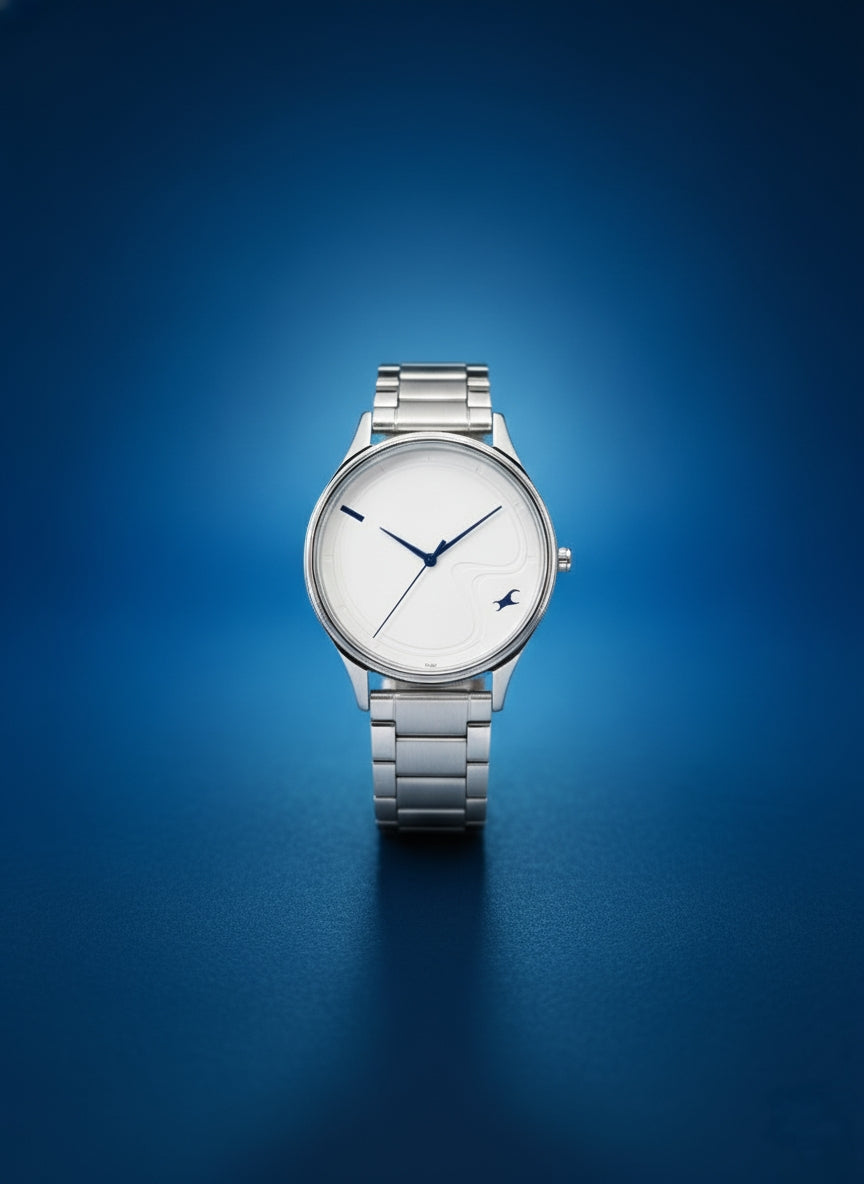 Fastrack Silver Edge Analog Watch - Bold Shine, Timeless Style.